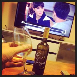 New Girl + @mudgeeregion's DiLusso Pinot Grigio. My middle-aged Tuesday night victory.