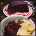 Homemade Summer Pudding and vanilla ice cream. #bliss