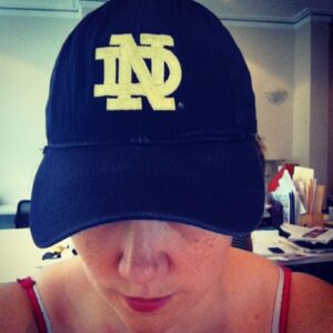 The heat today (109F!) ruled out any ND wear beyond a cap. GO IRISH!