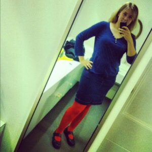 Bright and cheery Monday calls for bright and cheery tights. http://instagr.am/p/HxE2XSxJAk/