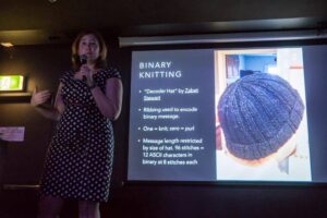 Notes and slides from my "Granny Was a Hacker: Knitting as Computer Code" talk last week are online here: https://web-goddess.org/archive.php/postID/11758. (Awesome photo is from Xavier Ho - http://jumptoglide.com/) Thanks to the folks at Web Directions for inviting me!