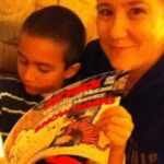 Just a boy, a book, his tiger, and his pretty proud aunt.