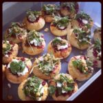 Beetroot/rocket/walnut/goat's cheese puffs for KnitGuild today. #totesmartha