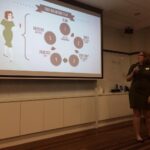 Two photos from my presentation at Girl Geek Dinners tonight. (I had a Mad Men theme going in my talk. First tech talk I've ever done that involved cosplay!) Thanks Georgi for the photos...