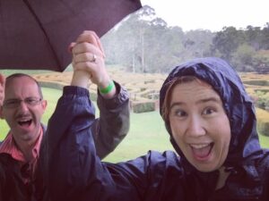 We conquered the largest hedge maze in NSW in the rain!