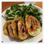 EatDrinkPaleo's "Caramelised Onion & Carrot Omelette Roll-up with Ham". Delicious! Recipe here: http://eatdrinkpaleo.com.au/caramelised-onion-carrot-baked-omelette-roll-recipe/